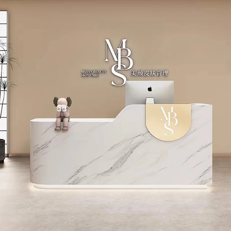 Modern Training Institution Reception Desks Nordic Simple Beauty Salon Shop Counter Church Pulpit Storage Office Furniture FYRD