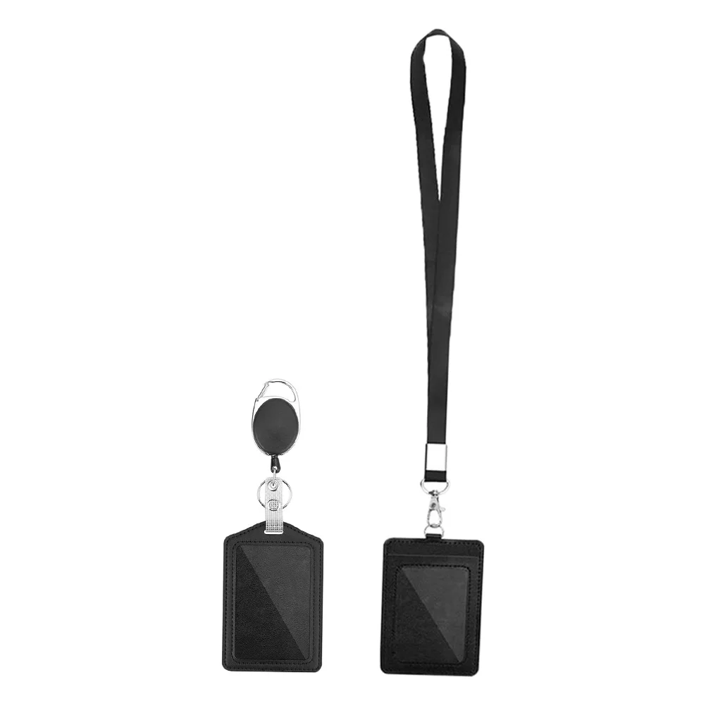 

Badge Holders Retractable Reel Clips: Clear ID Window with Detachable Neck Lanyard Strap Vertical ID Badge Holders 1 Set