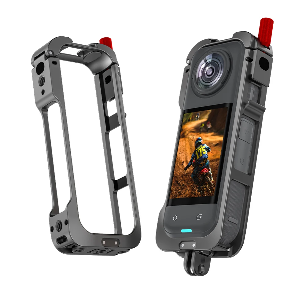 Cornice Protettiva con Protezione Lente, Gabbia per Fotocamera a Sgancio Rapido, Attacco Cold Shoe, Custodia Protettiva per Accessori Fotocamera X5 - immagine 2