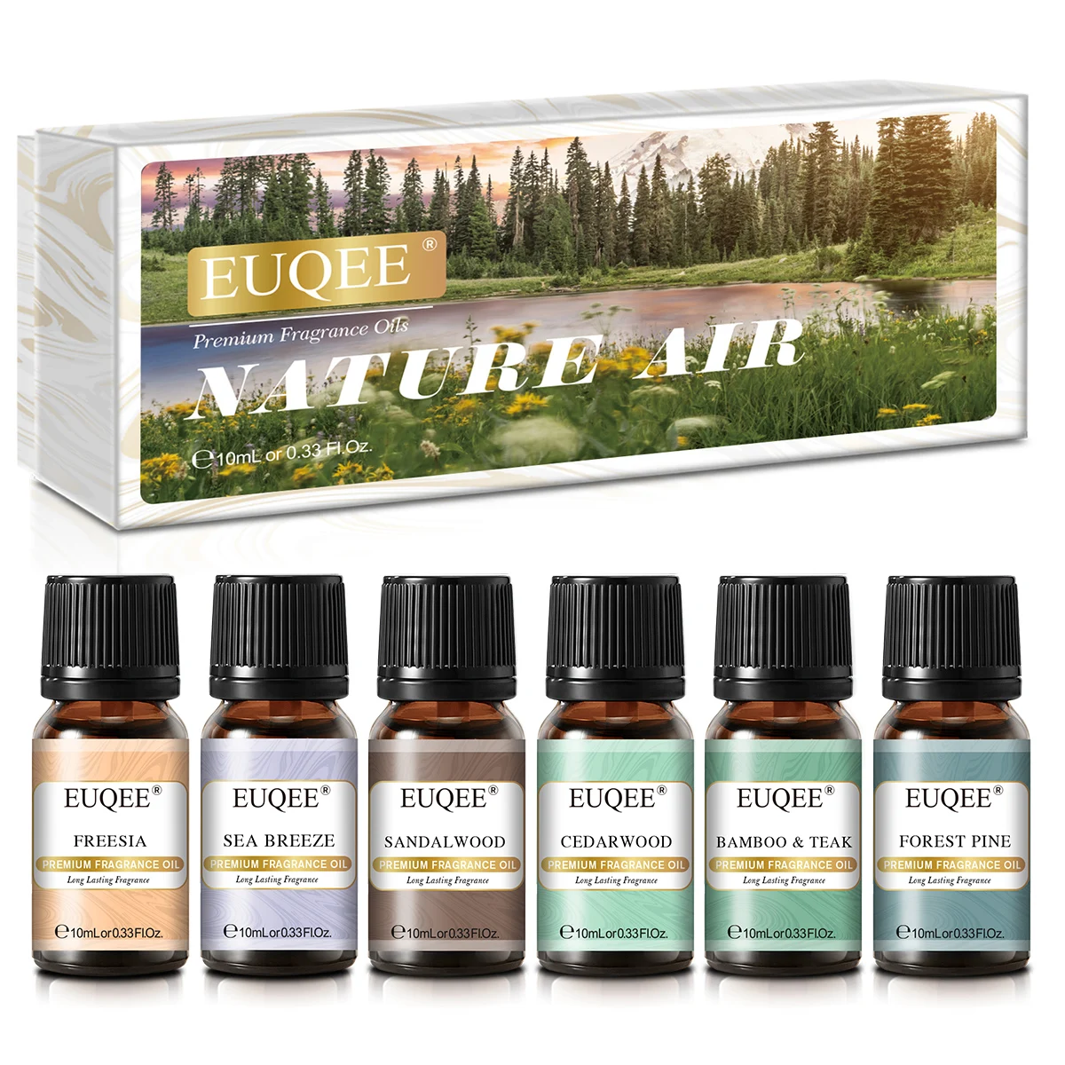 EUQEE 10ML Luxury Men's Fragrance Oil - Leather, Forest Pine, Coffee Cake, Cedarwood, Bay Rum Aroma