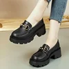 2025 Spring Women Leather Shoes British Style Soft Leather Versatile Thick Bottom Loafers Female Slip-on Round Toe Single Shoes 1