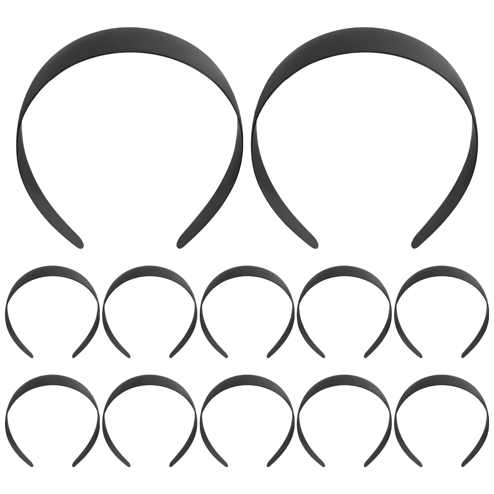 

12 Pcs Base Headband Blank DIY Hair Hoop Material Satin Headbands No Teeth Plain Plastic Ornaments Ordinary Bow Tie