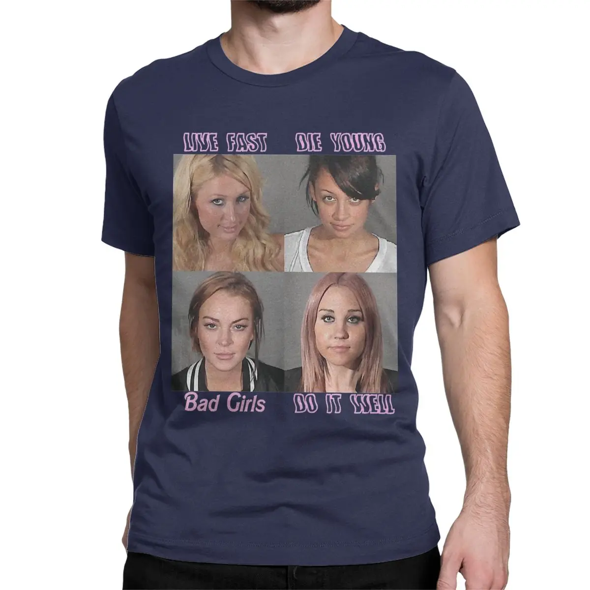 thumbnail image 1 of Camiseta divertida de algodón para hombre con texto "Proud Live Fast Die Young", camisetas de manga corta con estampado de "Bad Girl Do It Well", 1 of 7
