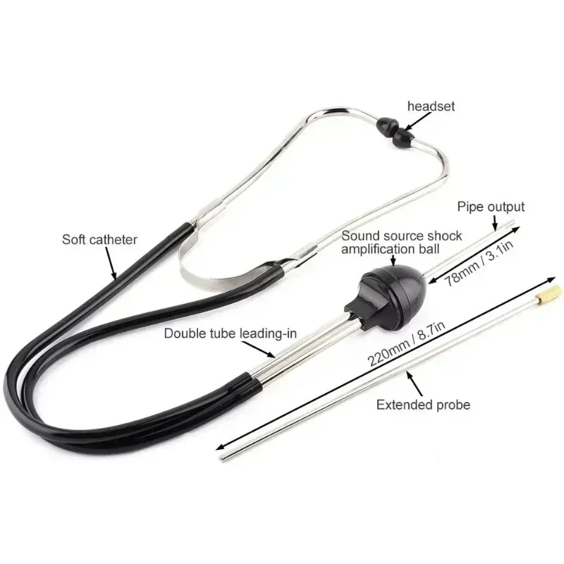 Car Cylinder Stethoscope Mechanics Stethoscope Car Engine Block Diagnostic Automotive Hearing Tool for Car Examination Tool images - 6