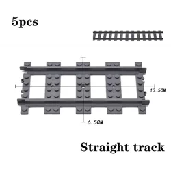 City Trains Flexible Tracks Set - Creative DIY Building Block Toy (Straight Track 5pcs)