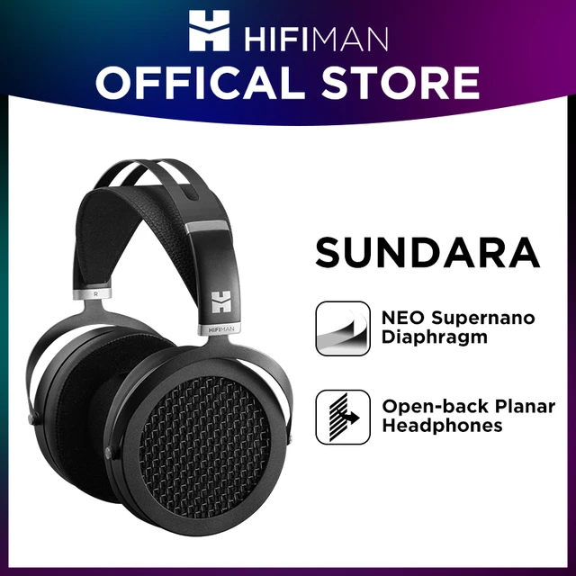 HIFIMAN SUNDARA Over-Ear Full-Size Planar Magnetic Headphones (Black) with  High Fidelity Design Metal Casing