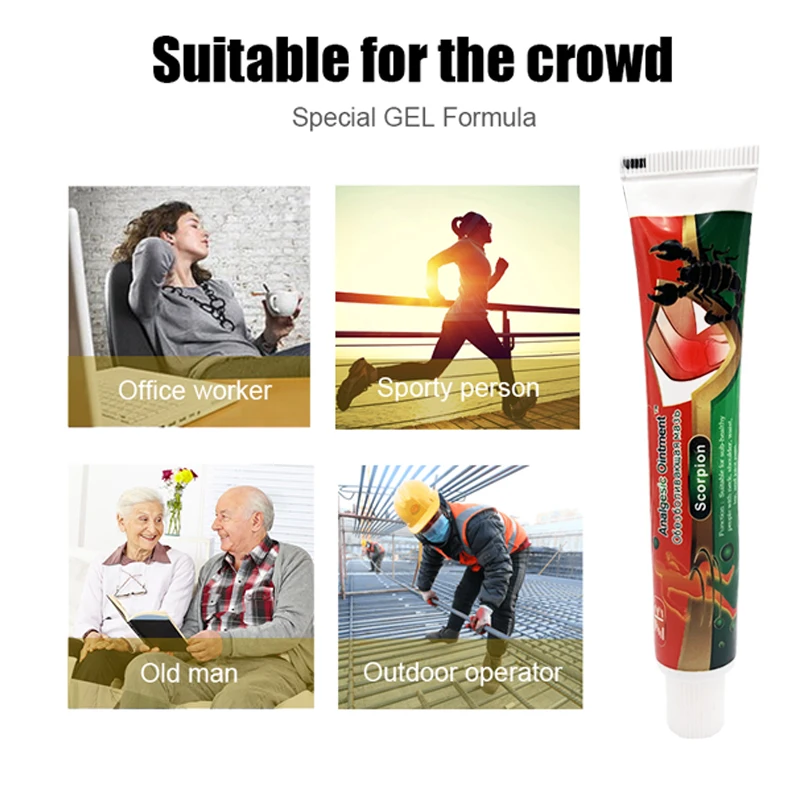 Snake Scorpion Venom Extract Analgesic Cream Pain Relief Muscle Ache Cervical Lumbar Spine Ciatica Pain Ointment 20G/PCS pain relief cream