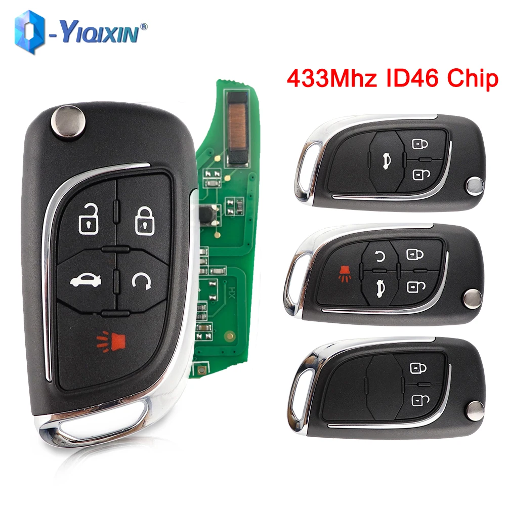 YIQIXIN Modified Folding Key For Vauxhall Opel Astra J Corsa E Insignia Zafira C Karl Mokka Cascade Adam 433Mhz ID46 Chip Remote