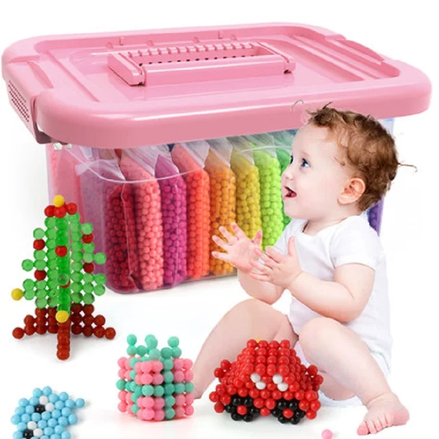 15000Pcs Plastic Box Hama Beads Perler Water Beads Spray Aqua Magic Educational 3D Beads Puzzles Accessories for Children Toys 2