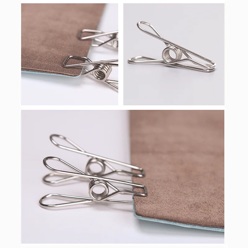 WUTA 20 pcs Hot Stainless Steel Metal Spring Clips for Leather