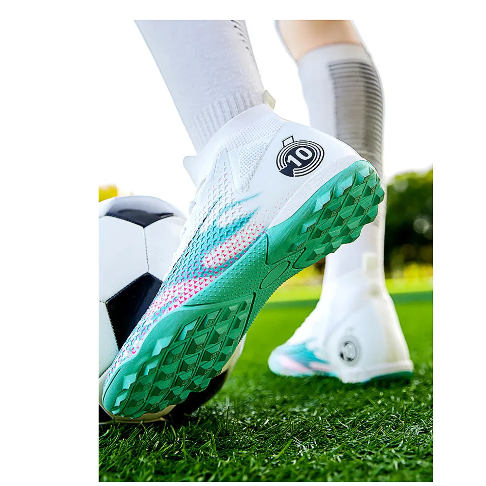 Calcio per uomo, scarpe da allenamento professionali alte rotte da competizione, unghie lunghe, antiscivolo per adulti e bambini_voghion.com