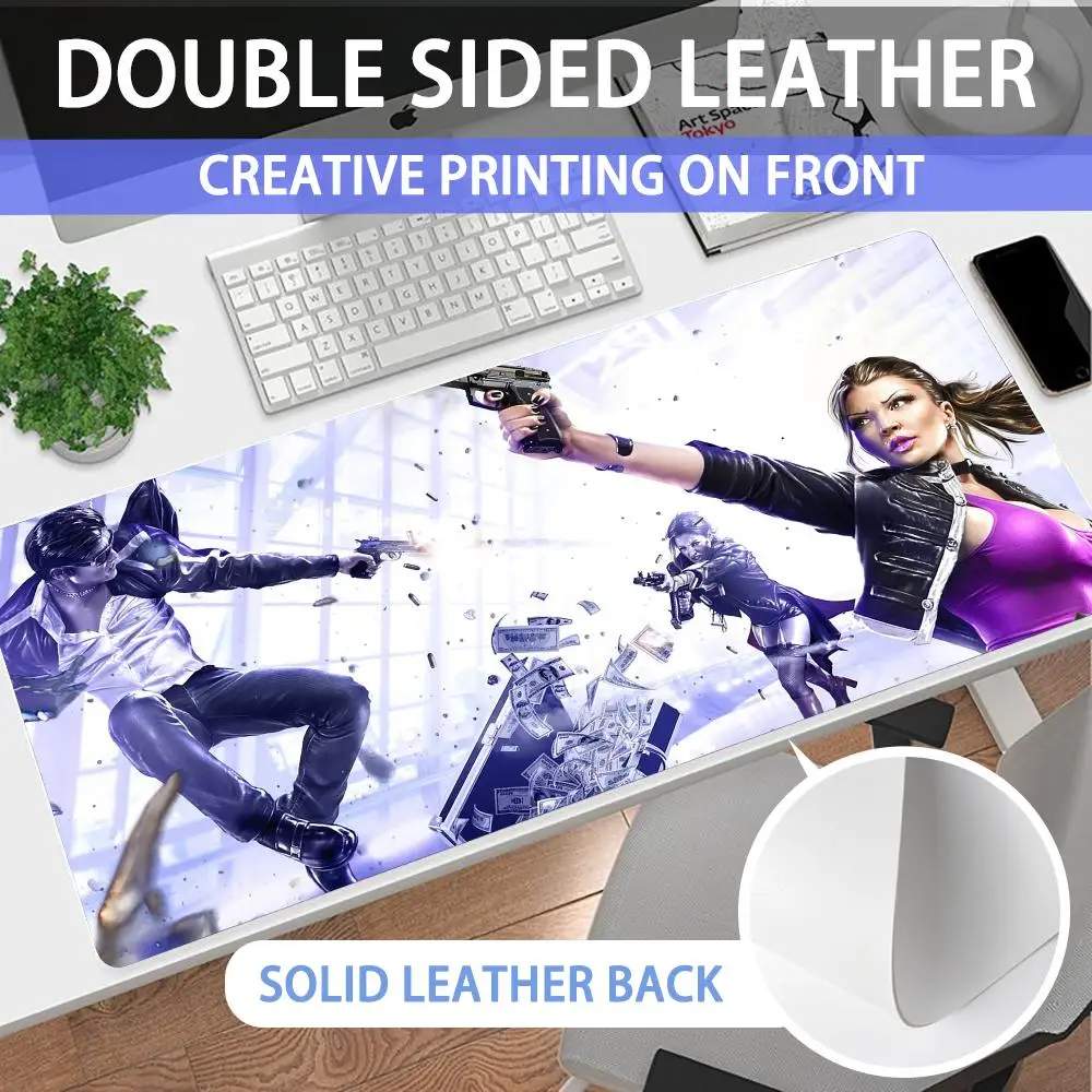 Mouse Pad Large Non-Slip Desk Pad Mouse Pad  Pu Saints Row Twice High-End Quality Light Luxury Desk Pad