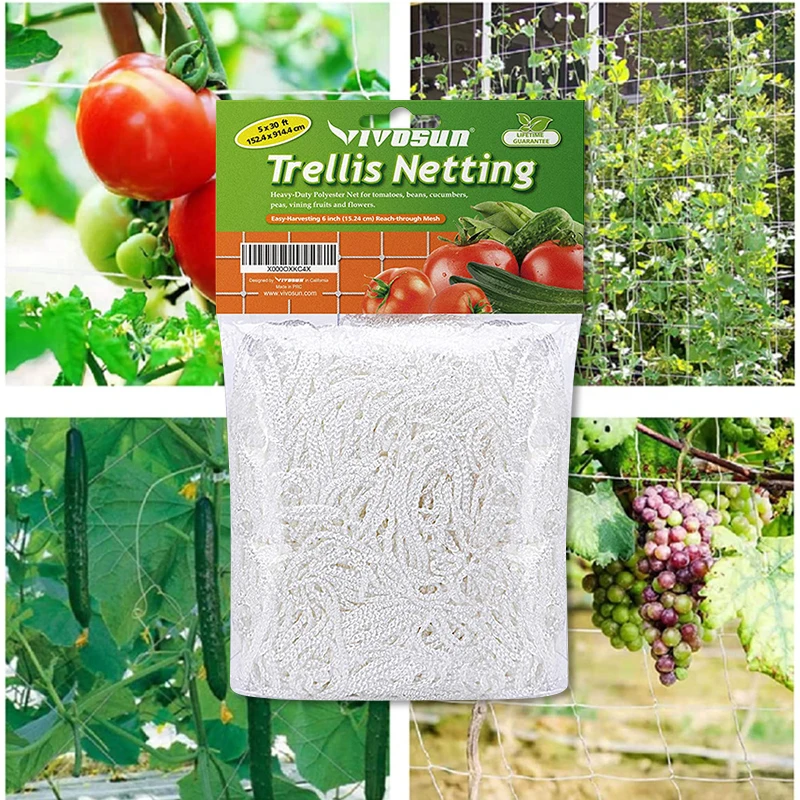 Plant Trellis Netting Heavy-Duty Polyester Garden Climbing Net Support Vine Flower Hydroponics Holder |