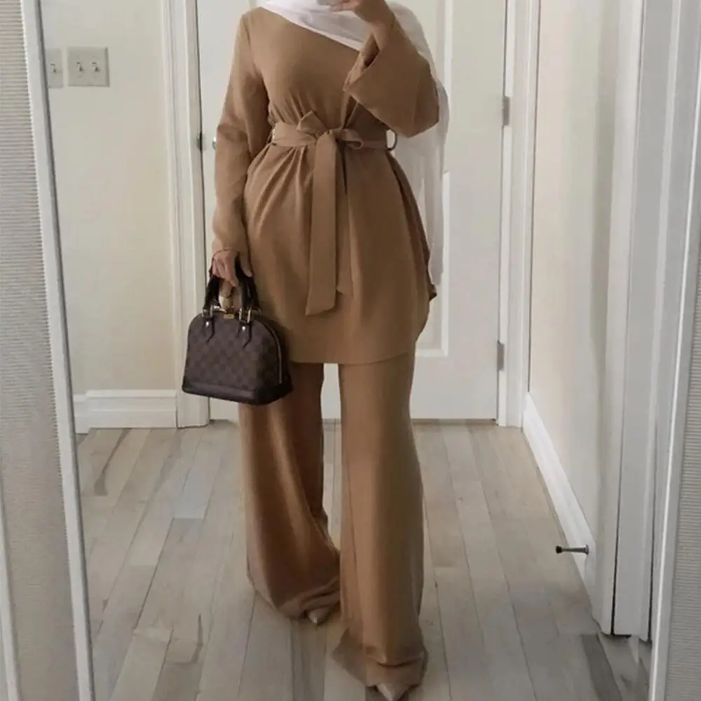 Dubai Abaya Turkey Muslim Sets Kaftan Hijab Dress Abayas for Women Pakistani Islamic Clothing Outfit Ensemble Femme Musulmane