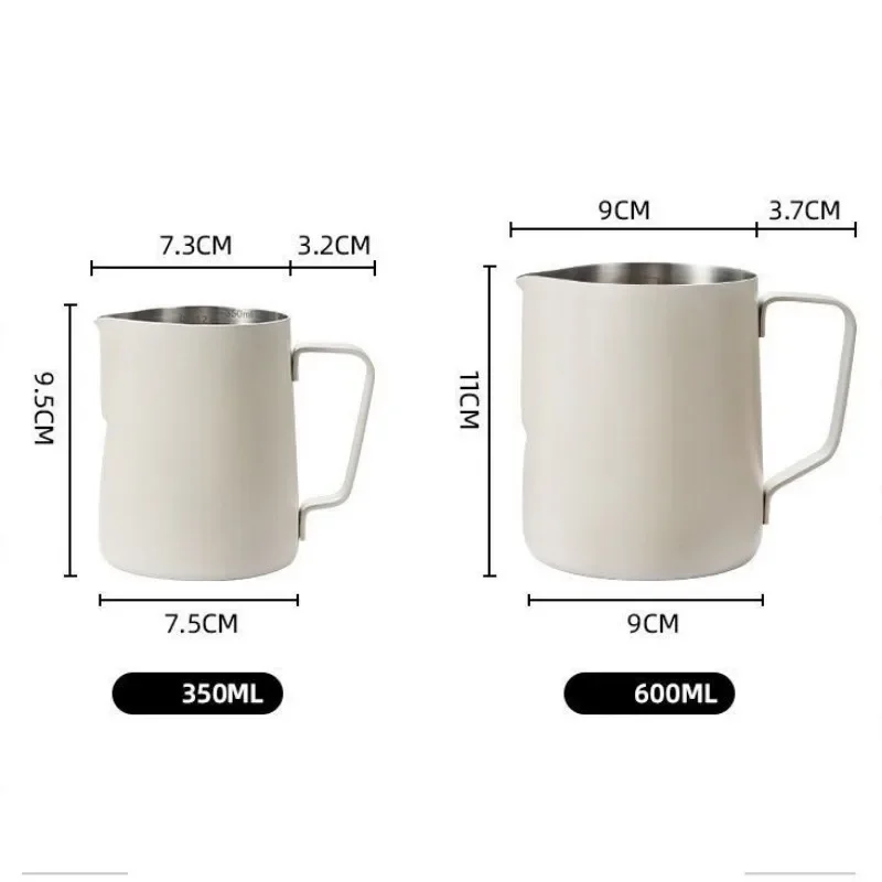 350/600ML Coffee Milk Frothing Pitcher Jug 304 Stainless Steel Precise Scale High Quality Latte Barista Professional CafeUtensil