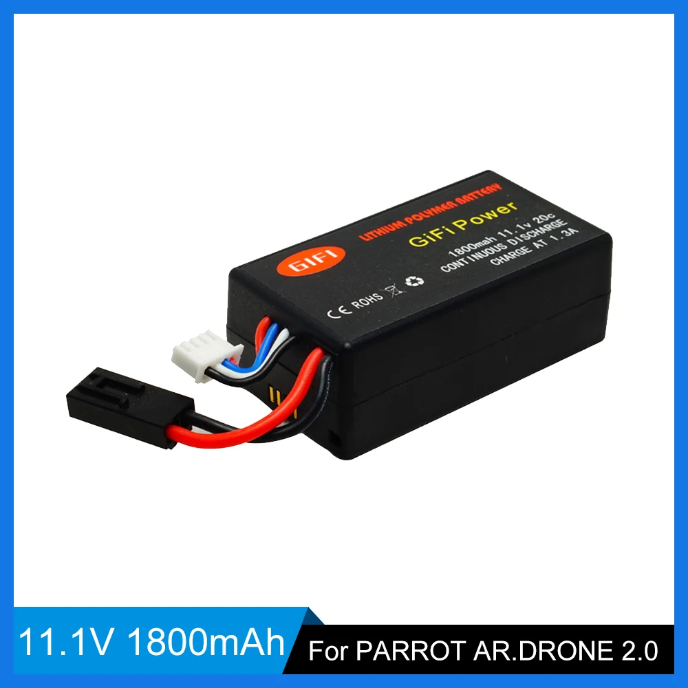 Batteria Per Drone Ad Alta Potenza Riciclabile 11.1V 1800Mah 20C Progettata Per Parrot Ar.Drone 2.0 Quadcopter Lungo Tempo Di Volo