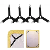 4Pcs/lot Bed Sheet Fasteners Holder Gadgets for Bed Sheet Organizer Mattress Cover Clip For Home Elastic Straps Adjustable Clips 1