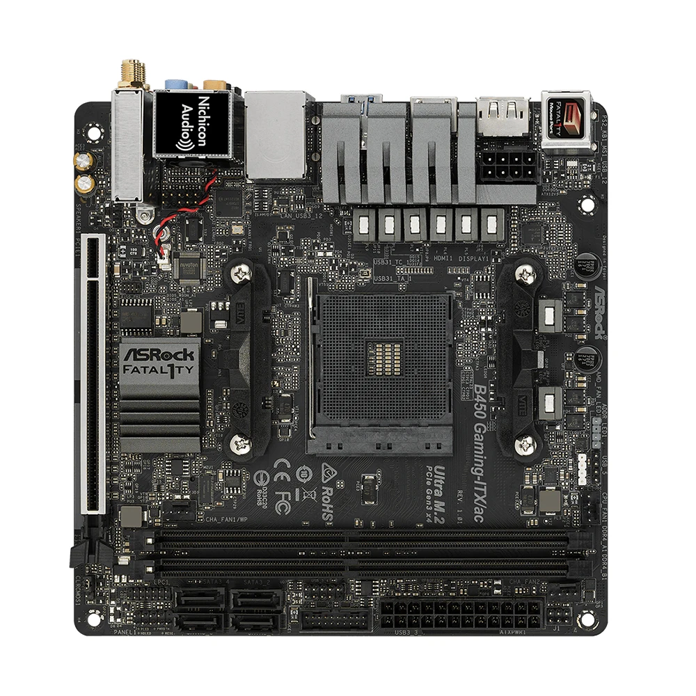B450 Gaming-ITX/ac マザーボード ＋ RYZEN 1700 ASRock B450 GAMING-ITX/AC Motherboard Socket AM4 Supports Ryzen 5
