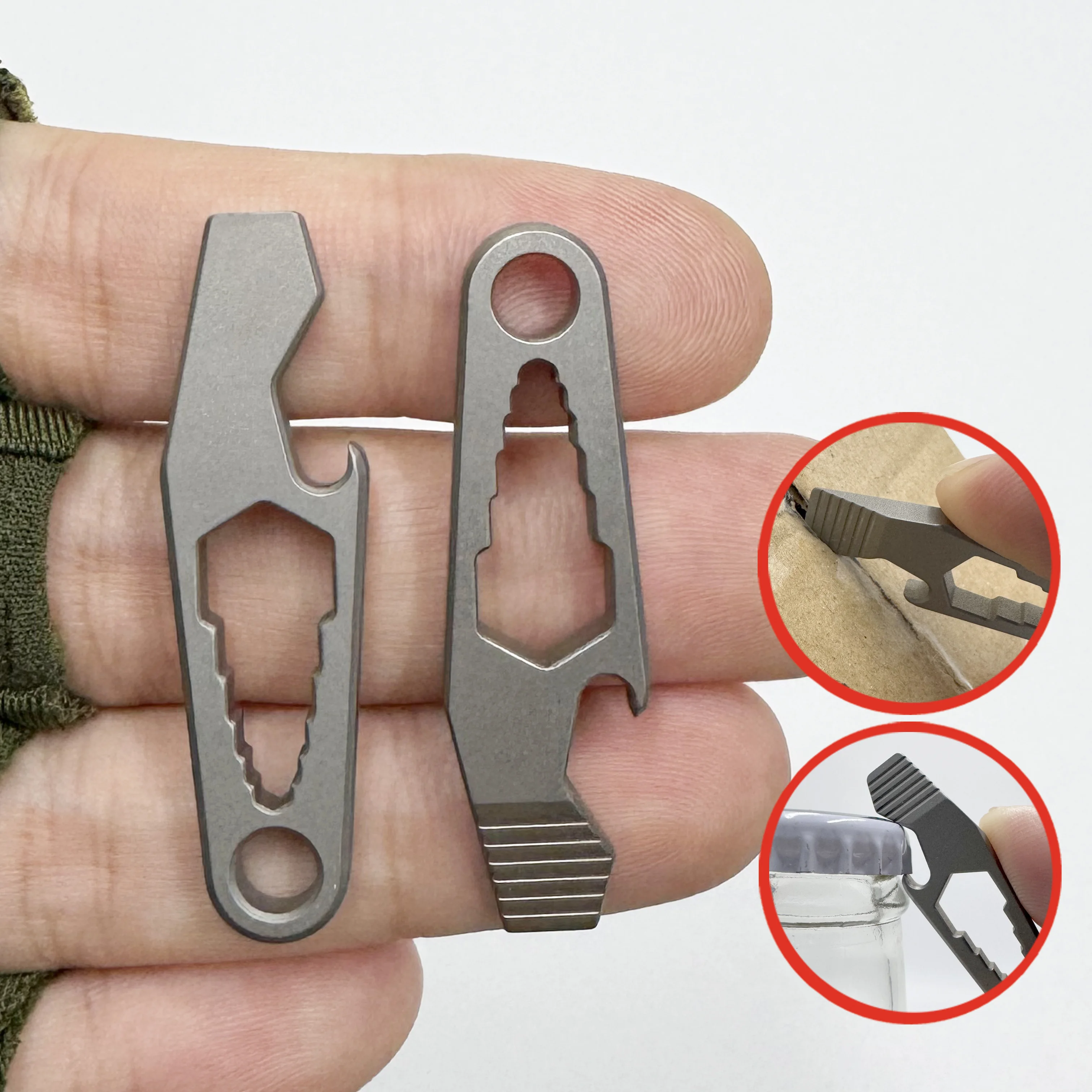 EDC Outdoor-Gadgets - Mini-Titan-Hebelwerkzeug, Multifunktions-Inbusschlüssel, Flaschenöffner, Multifunktionales Camping-Equipment