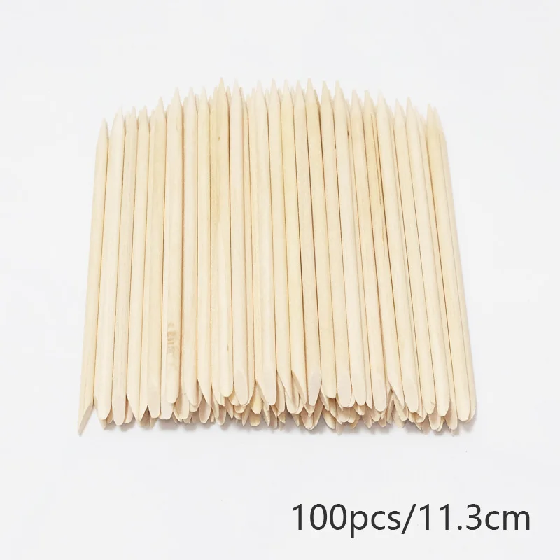 Nail Art Orange Wood Cuticle Sticks - Precision Manicure Tools for Gel Polish and Nail Design