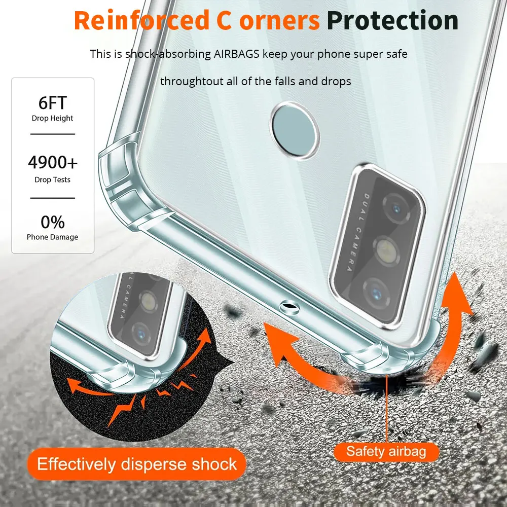 Shockproof Airba Clear TPU Phone Case - Soft Silicone Transparent Cover