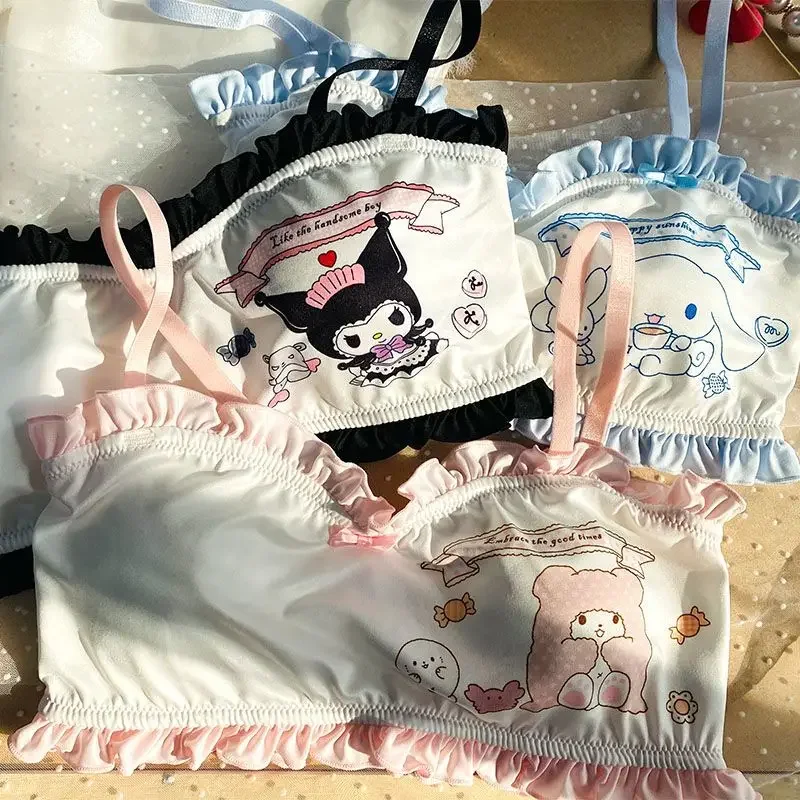 Sanrios Cinnamoroll Anime Cute Cartoon Cotton Underwear Set Japanese Kawaii  Girl Heart Bra Panties Comfortable Skin-Friendly - AliExpress