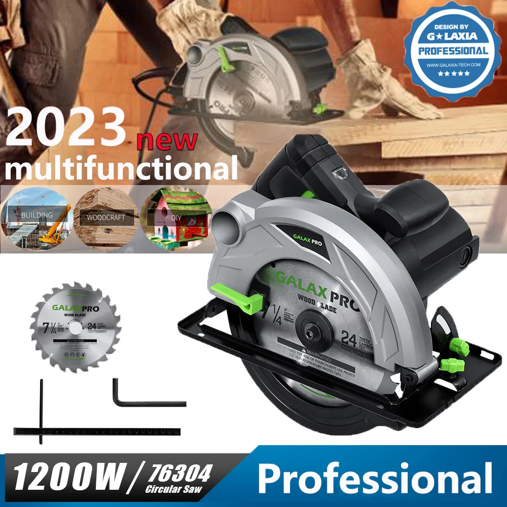 1200W Multifunction Electric Circular Saw 185mm Disc Diameter Portable Electric Circular Saw