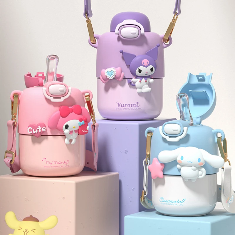 

Sanrio Kawaii Cute My Melody чашка для воды Kuromi Cinnamoroll Аниме Фигурка термос чашка 430 мл коробка портативный детский подарок на день рождения