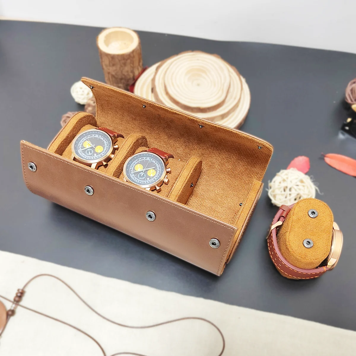 Watch Storage Box Travel Watch Case Roll Organizer For Men