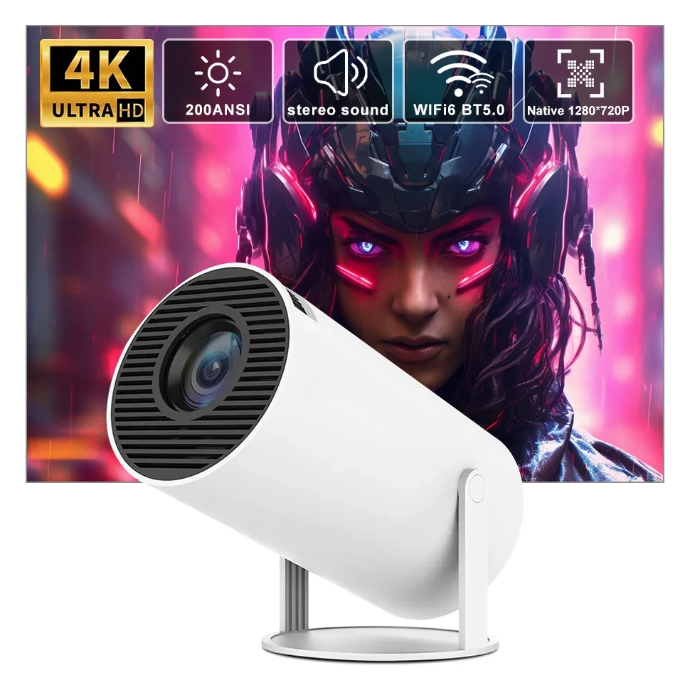 Proiettore Hy300 4K Decodifica Android 11 5G Wifi 6 200 Ansi Allwinner H713 Bt5.0 1080P 720P Home Cinema Proiettore Esterno