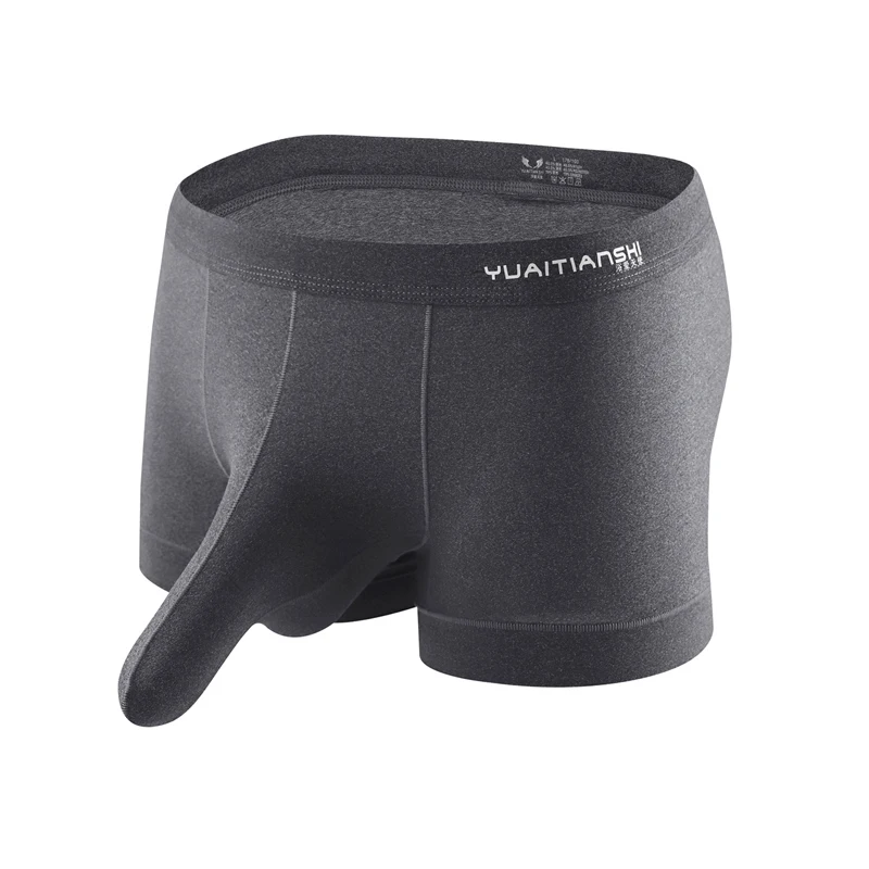 4PCS Men's Underwear Boxers Nylon Solid Breathable Mid-waist Elephant Nose Trunks Design Antibacterial Underpants Boxer Shorts
