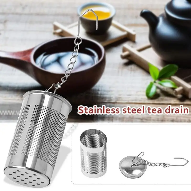 304 Stainless Steel Tea Strainers Set Extra Fine Mesh Tea Infuser For Loose-Updated Slim Threaded Lid For Black