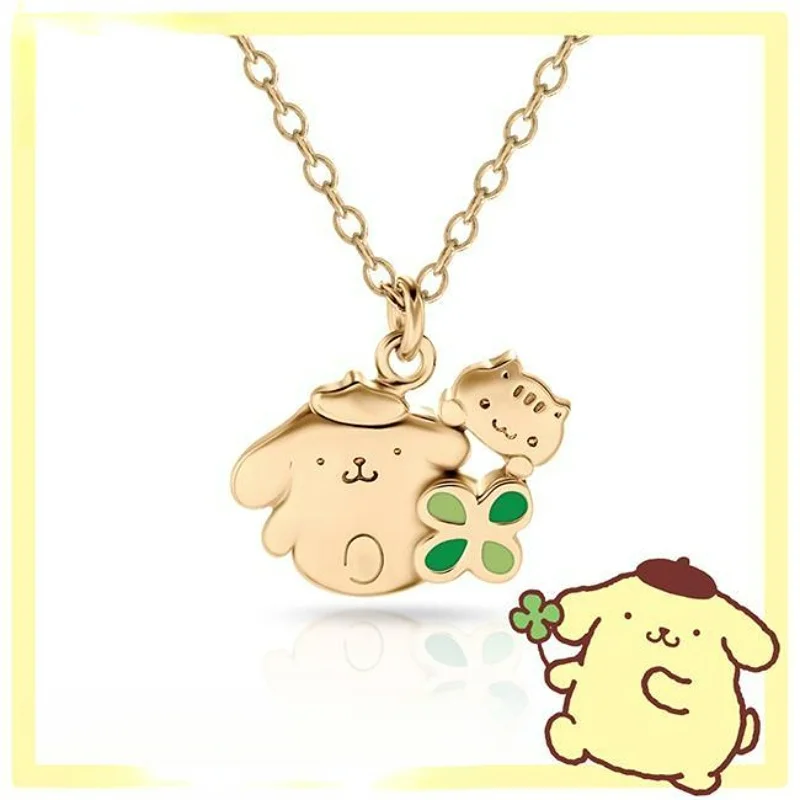 

Sanrio Necklace Pom Pom Purin 925 Sterling Silver Gold Plated Lightweight Pendant Necklace Girls Sweet Clavicle Necklace