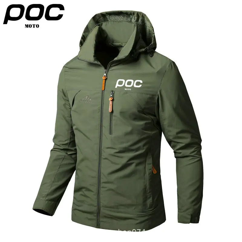 Man MOTO POC Bicycle Jacket Running Jacket MTB Wind Coat Road Bicycle Clothing Windproof Long Jersey Cycling Windbreaker