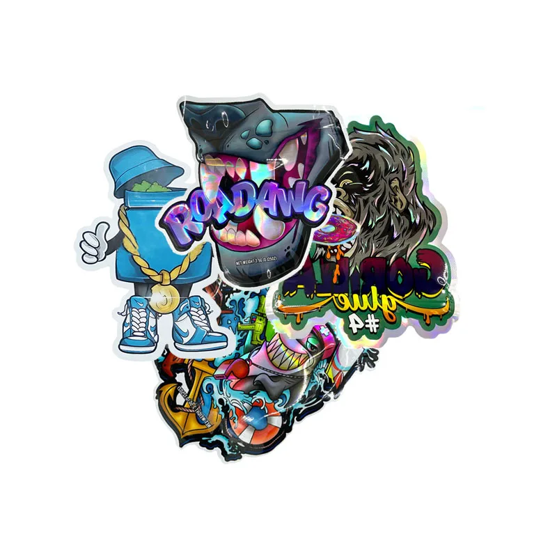 

3.5 Candy Packaging Die Cut Irregular Shape Sachet Sac Mylar Bag Speical-shaped Plastic Pouch Smell Proof Ziplock Baggies 100pcs