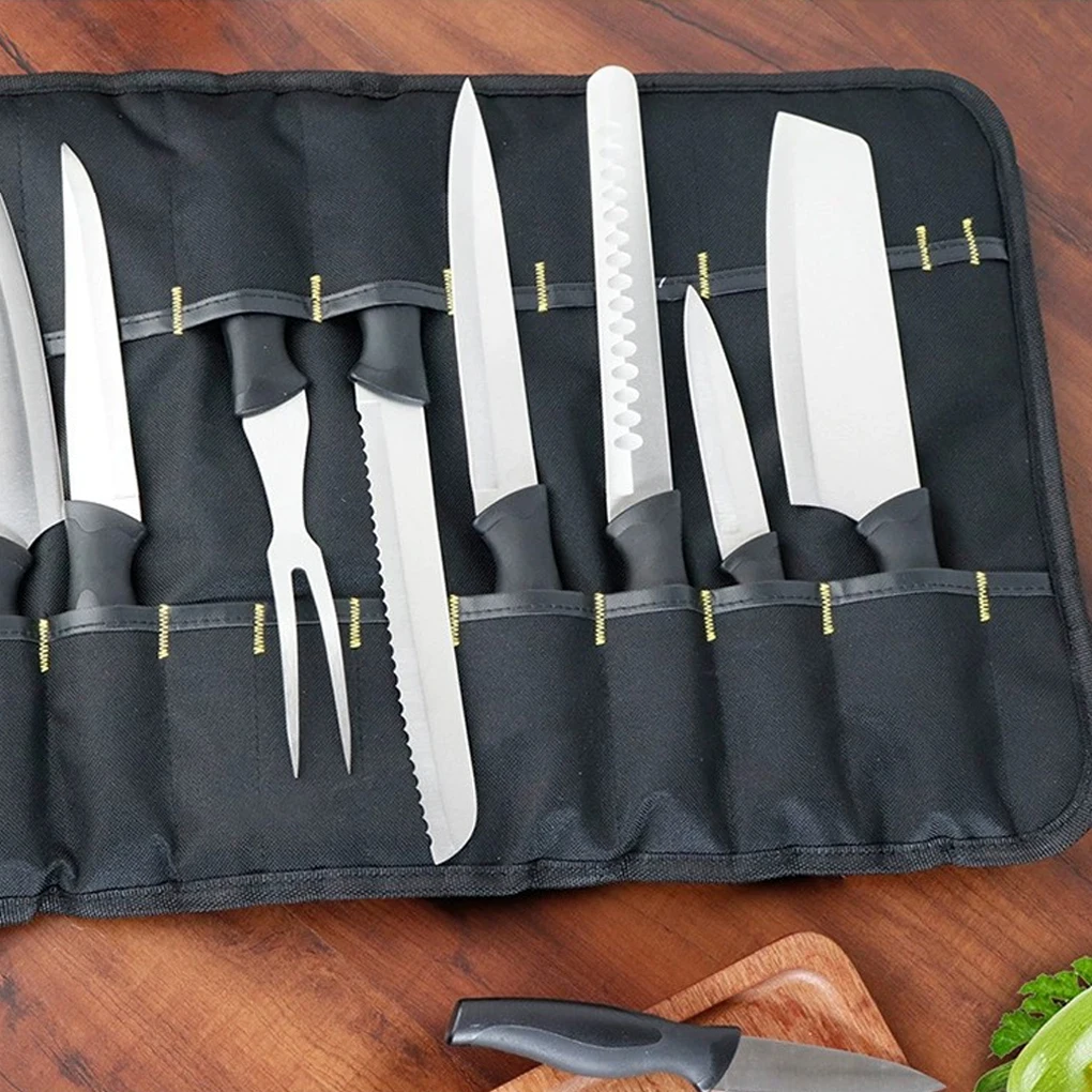 Cloth Chef Knife Bag Portable Tool Storage For Culinary Enthusiasts Made With 600D Oxford Cloth red