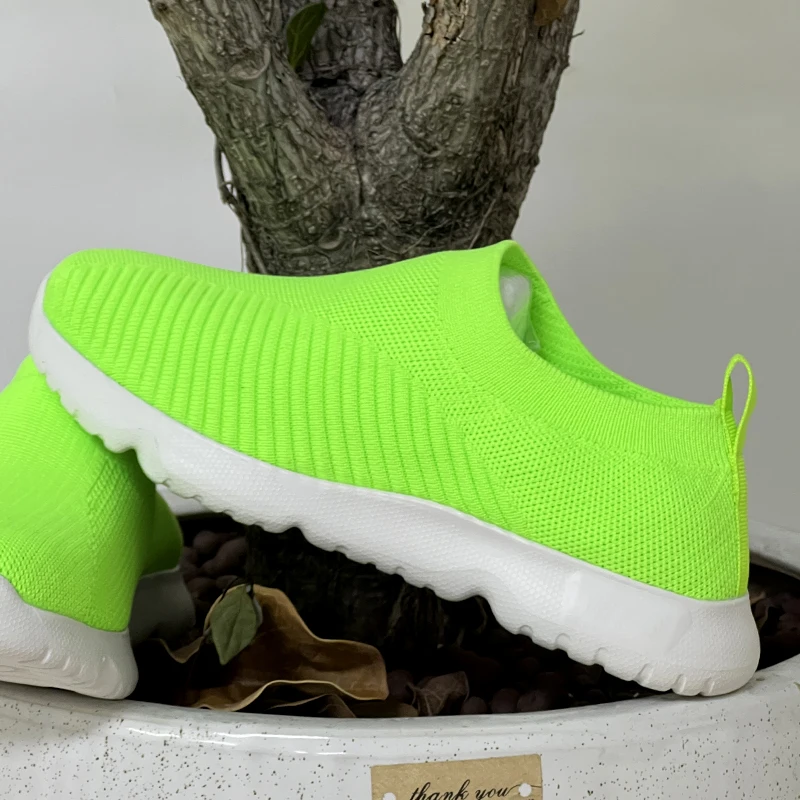 Women Shoes Knitting Sock Sneakers Women Spring Summer Slip On Flat Shoes Women Plus Size Loafers Flats Walking Shoes 2024 4