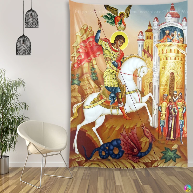 Christus Tapisserie St. George Archangel Wand Decor Christian Gläubigen Kluge Männer Wand Hängen Raum Dekoration Icons von Christus Hause – Detail 10
