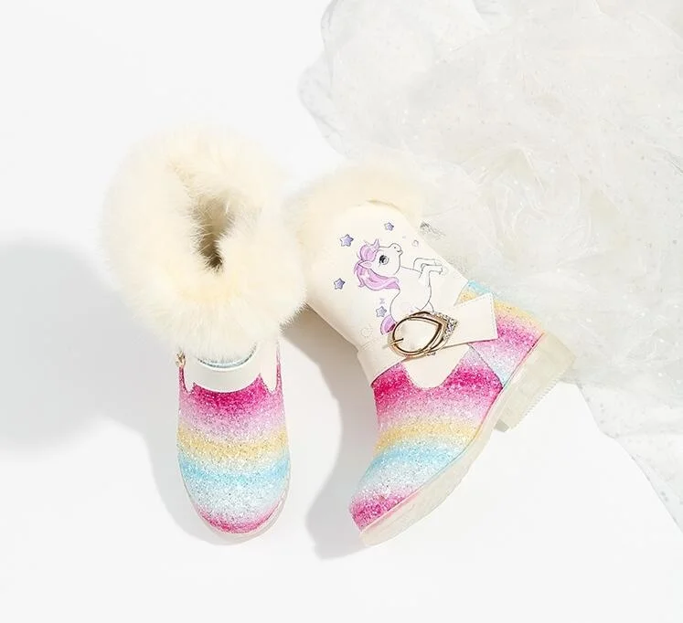 Unicorn Rainbow Sequin Glitter Boots