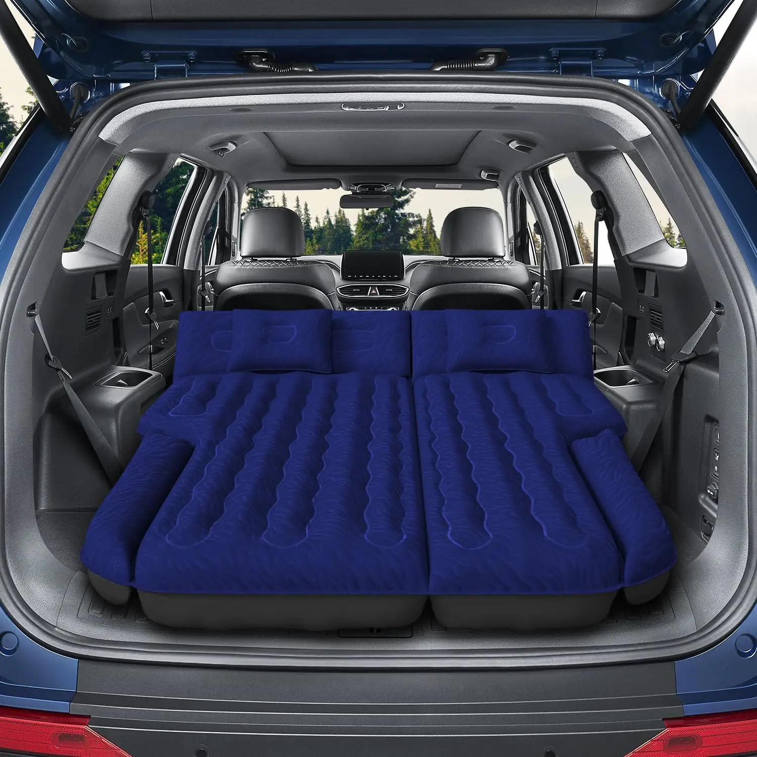 Inflatable SUV Air Mattress Bed Car Mattress for SUV Double-Sided Flocking Travel Camping Bed Car Air
