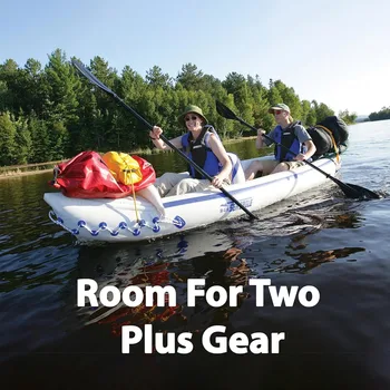 SE370 Inflatable Sports Kayak -1-3 Person-Portable Stowable & Lightweight-with Seat(s), Paddle(s), Electric Pump and Bag 4