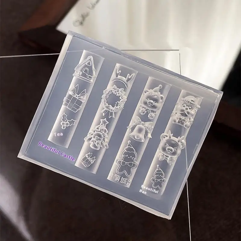 1Pc 크리스마스 눈사람 크리스마스 트리 3d 네일 몰드 산타 클로스 네일 장식 Diy 디자인 실리콘 매니큐어 몰드 네일 아트 참
