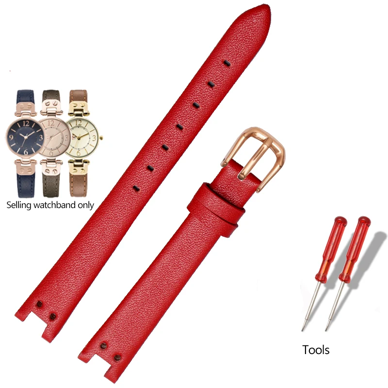 阿寧商品 12mm Genuine Leather Watch Strap for Anne Klein Watchband AK