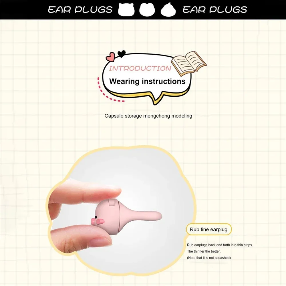 Cartoon Anime Anti-Noise Sleeping Earplugs for Travel and Snore Relief