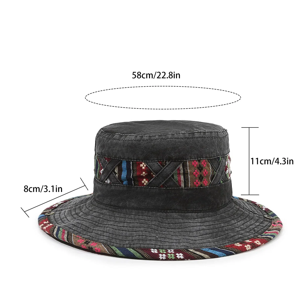 Vintage Frayed Edge Fashion Denim Fisherman Hat for Men, Simple Washed Distressed Bucket Hat, Summer Outdoor Sunshade Bucket Hat for Fishing and Hiking