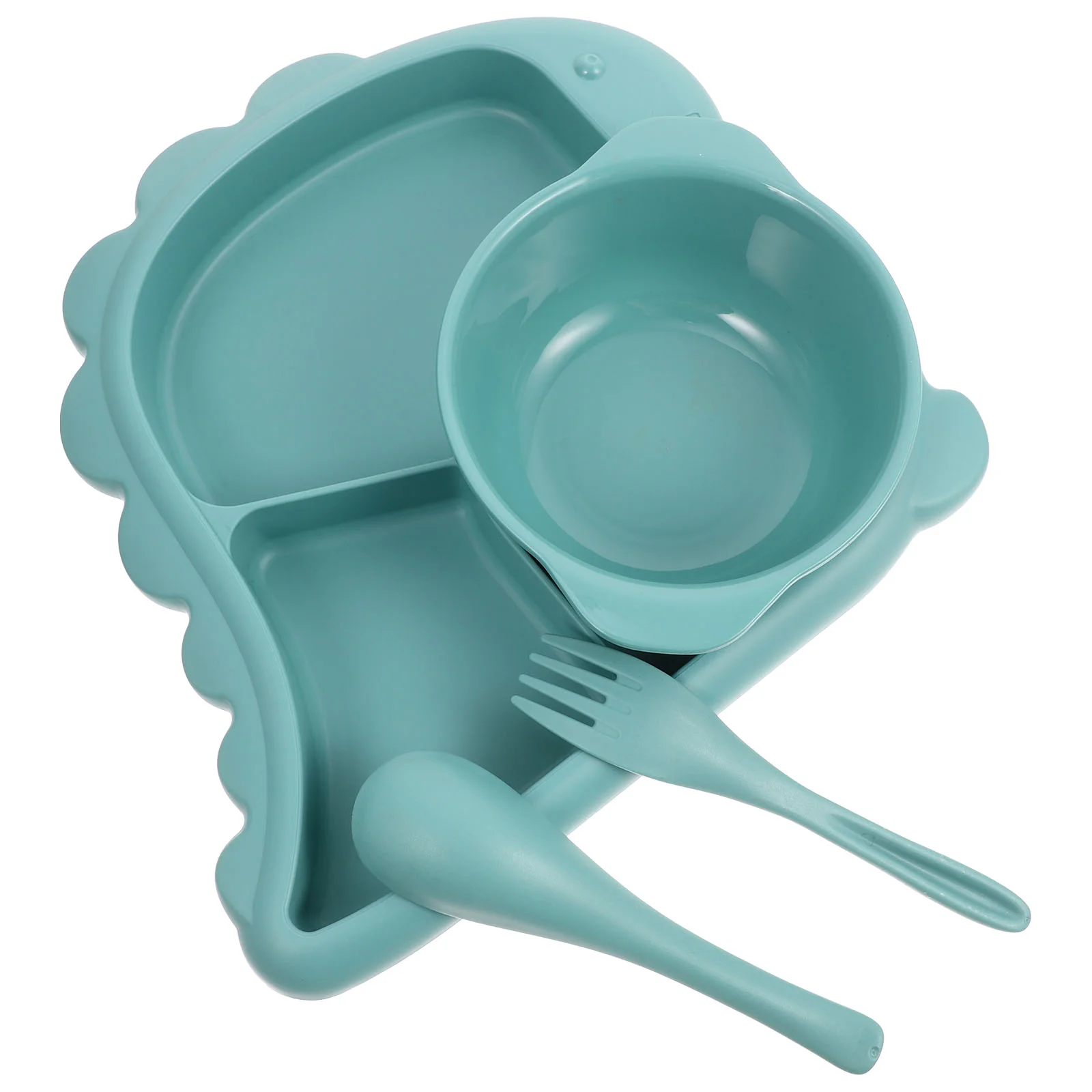 

1 Набор пластина динозавра для малышей Детская разделенная тарелка миска вилка ложка для малышей