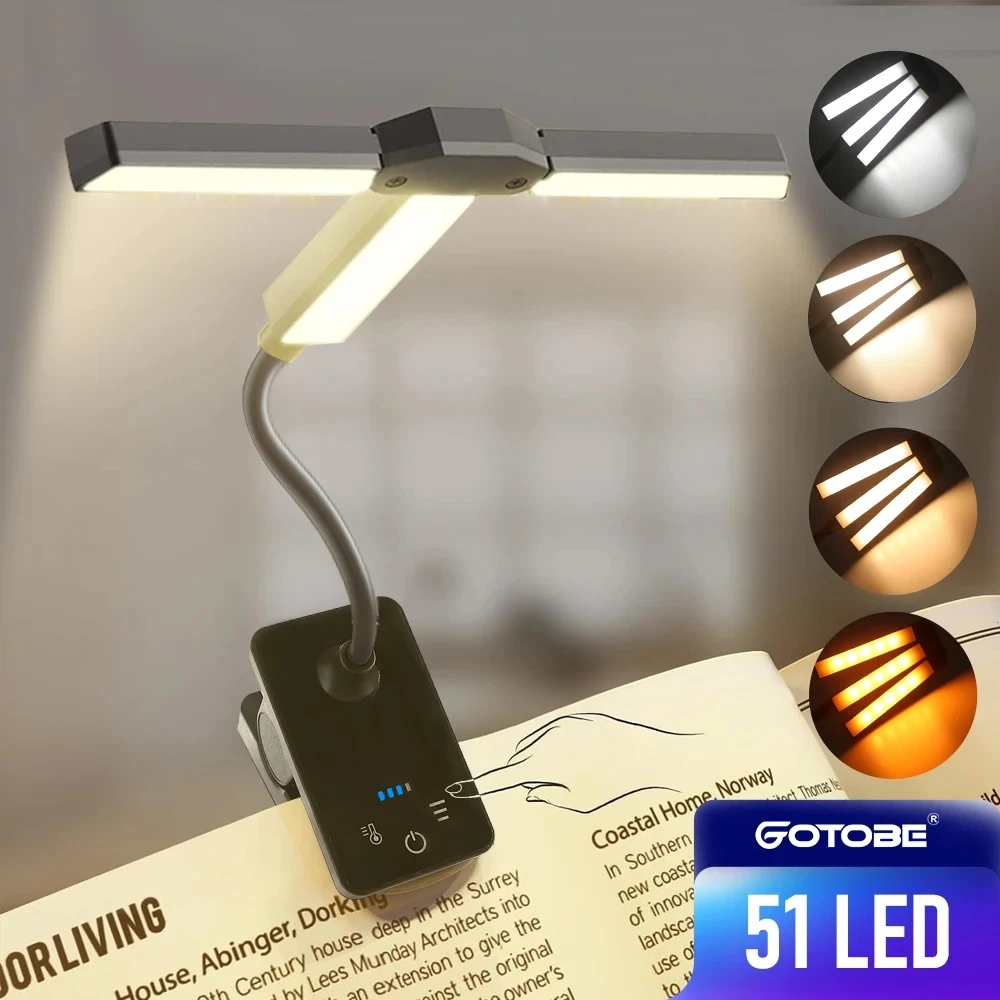 USB Rechargeable LED Clip Book Light Mini Reading Light Book Read Night Light High Quality Kids Child Desktop Reading Book Lamp