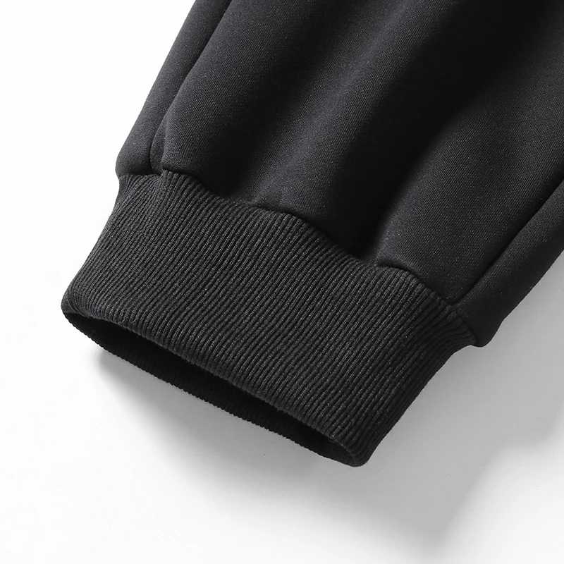 Autumn Winter Men's Solid Color High Waist Pocket Drawstring Bandage Screw Thread Zipper Casual Trousers Fashion Loose Pants