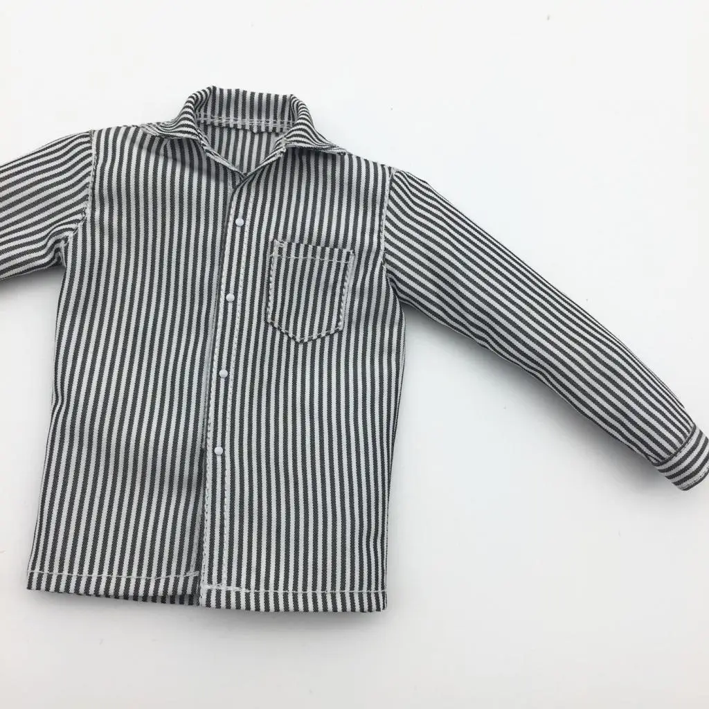 

1/6 Scale Striped Shirt Clothing for 12" Male Doll Figures Body Accessories