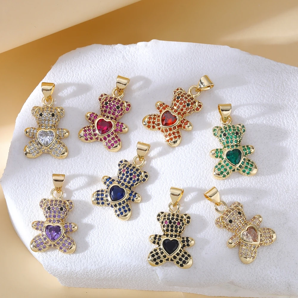 チャーム MINA Juya 18K Real Gold Plated Handmade Cubic Zirconia Enamel